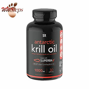 Antarctic Krill Oil 1000mg (Double Strength) with Omega-3s EPA & DHA + Astaxanth