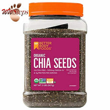 Load image into Gallery viewer, BetterBody Foods Organic Chia Seeds with Omega-3, Non-GMO (2 Pound)
