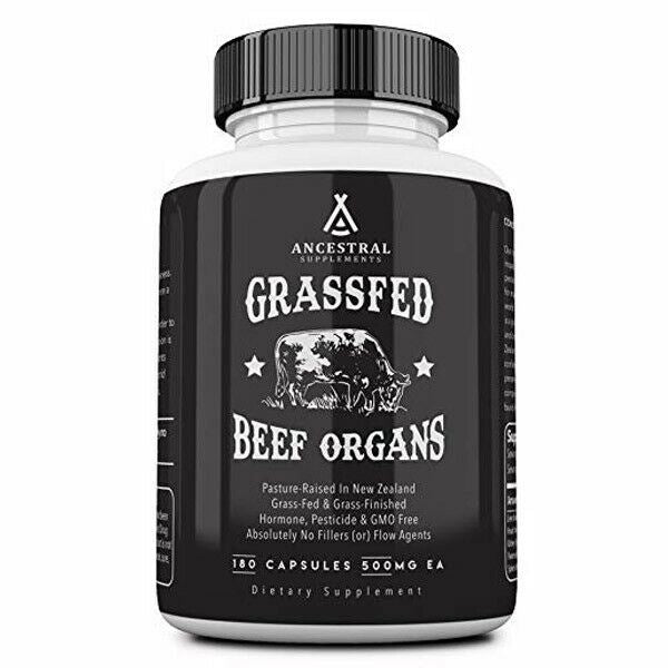 Ancestral Supplements Grass Fed Beef Organs (Desiccated) 500 mg 180 Caps