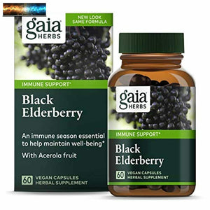 Gaia Herbs, Black Elderberry, Organic Sambucus Elderberry Extract for Daily Immu