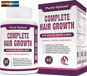 Premium Hair Growth for Women & Men - Hair Growth Vitamins w/ Biotin & Keratin -