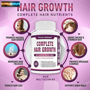 Premium Hair Growth for Women & Men - Hair Growth Vitamins w/ Biotin & Keratin -