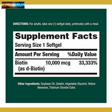 Cargar imagen en el visor de la galería, Biotin by Nature&#39;s Bounty, Vitamin Supplement, Supports Metabolism for Energy an
