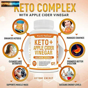 Premium Keto Pills + Apple Cider Vinegar Capsules with Mother - Utilize Fat for