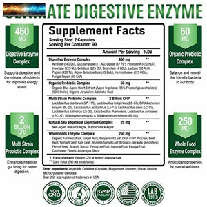 Premium Digestive Enzymes Plus Prebiotics & Probiotics - Digestive Enzyme Supple