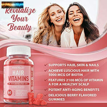 Load image into Gallery viewer, Premium Hair Vitamins Supplement - Gummy Vitamins w/ Biotin, Folic Acid, Vitamin
