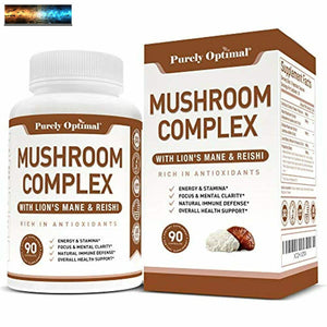 Premium Mushroom Supplement - Immunity Support, Nootropic Brain Supplement - Lio
