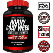 將圖片載入圖庫檢視器 Arazo Nutrition Premium Horny Goat Weed Extract with Maca Root 100% Pure 60 Caps
