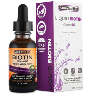 SBR Nutrition Biotin Liquid Drops (Natural Vanilla) 5000mcg 1 FL OZ 60 Serving
