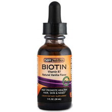 Load image into Gallery viewer, SBR Nutrition Biotin Liquid Drops (Natural Vanilla) 5000mcg 1 FL OZ 60 Serving

