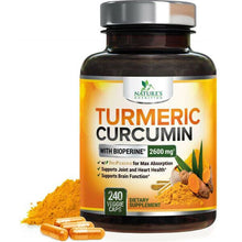 Load image into Gallery viewer, Nature&#39;s Nutrition Turmeric Curcumin 2600 MG with Bioperine 60 - 240 Veg Cap
