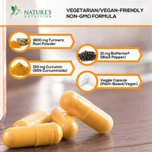 Load image into Gallery viewer, Nature&#39;s Nutrition Turmeric Curcumin 2600 MG with Bioperine 60 - 240 Veg Cap
