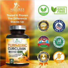 Load image into Gallery viewer, Nature&#39;s Nutrition Turmeric Curcumin 2600 MG with Bioperine 60 - 240 Veg Cap
