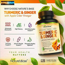 將圖片載入圖庫檢視器 Turmeric Curcumin with Ginger &amp; Apple Cider Vinegar, BioPerine Black Pepper, 95%
