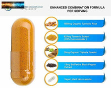 將圖片載入圖庫檢視器 Turmeric Curcumin - 2250mg/d - Veggie Capsules - 95% Curcuminoids with Black Pep
