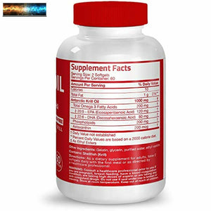 Bronson Antarctic Krill Oil 1000 mg with Omega-3s EPA, DHA, Astaxanthin and Phos