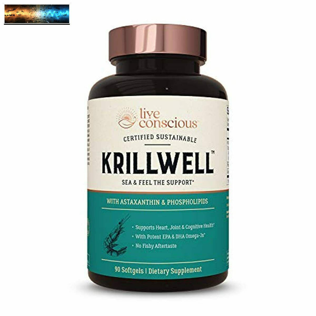 Live Conscious KrillWell Heart, Joint, and Cognitive Support | Certified Sustain