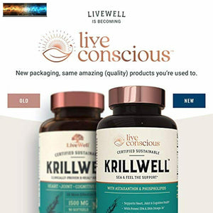 Live Conscious KrillWell Heart, Joint, and Cognitive Support | Certified Sustain