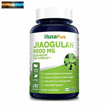 Charger l&#39;image dans la galerie, Jiaogulan 9000 mg 180 Veggie Capsules (Extract 20:1, Vegetarian, Non-GMO &amp; Glute
