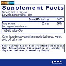 Carica l&#39;immagine nel visualizzatore di Gallery, Pure Encapsulations Magnesium (Citrate) | Supplement for Constipation, Stress Re
