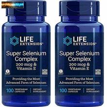 Load image into Gallery viewer, Life Extension Super Selenium Complex 200 mcg &amp; Vitamin E, 2 Pack (2x100 Vegetar
