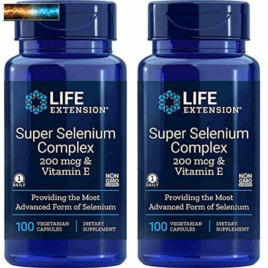 Life Extension Super Selenium Complex 200 mcg & Vitamin E, 2 Pack (2x100 Vegetar