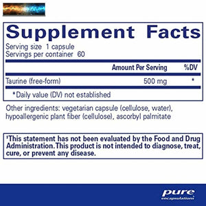 Pure Encapsulations Taurine 500 mg | Amino Acid Supplement for Liver, Eye Health