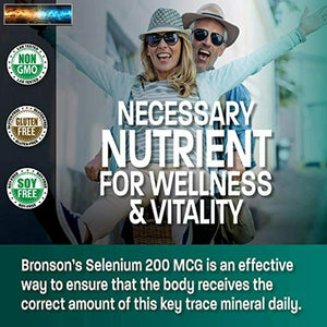 Bronson Selenium 200 mcg for Immune System, Thyroid, Prostate, Heart 250 caps