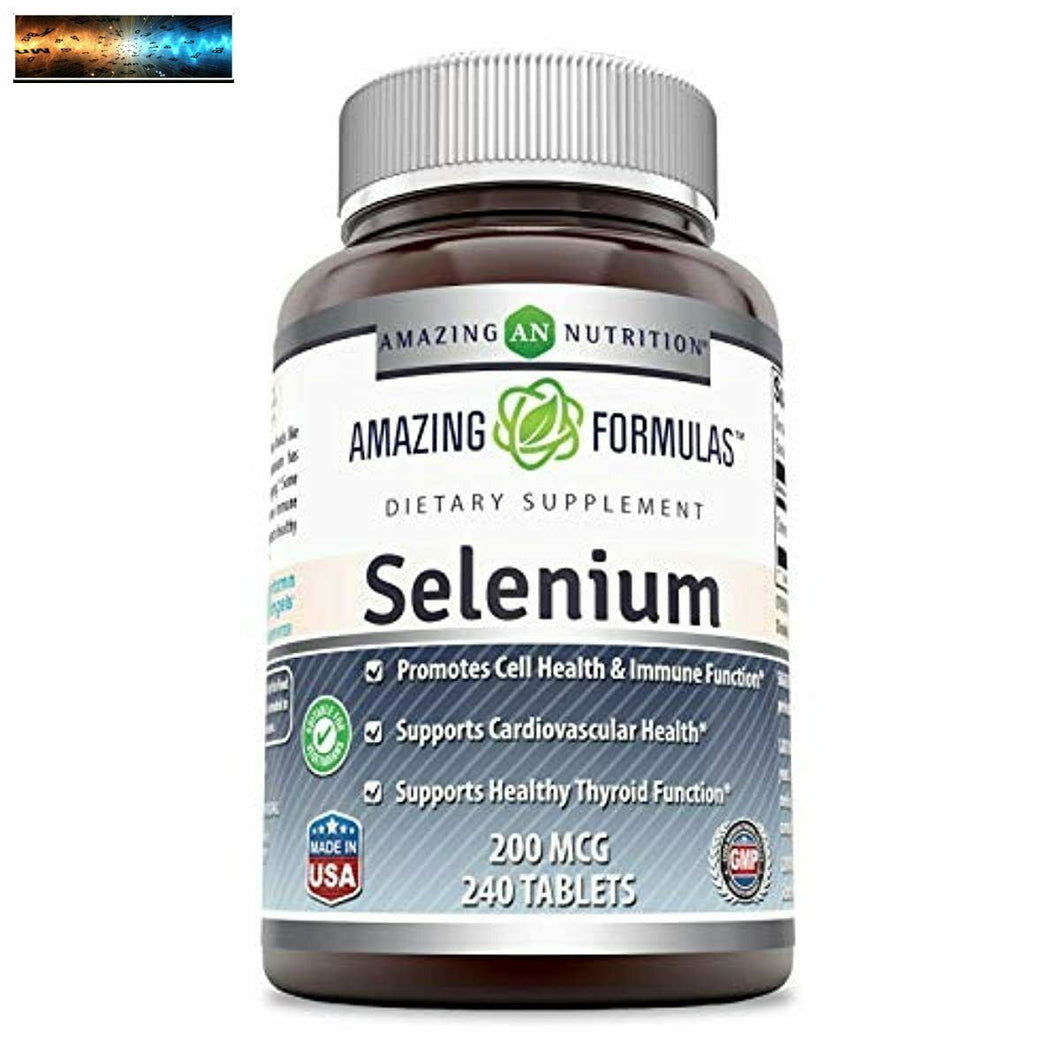 Amazing Nutrition Selenium 200mcg Natural Selenium Yeast 240 Tablets