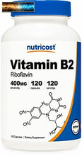 Carica l&#39;immagine nel visualizzatore di Gallery, Nutricost Vitamin B2 (Riboflavin) 400mg, 120 Capsules - Gluten Free, Non-GMO
