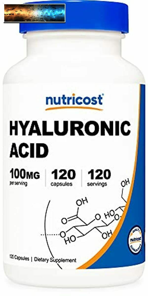 Nutricost Hyaluronic Acid Capsules 100mg,120 Vegetarian Capsules - Gluten Free,
