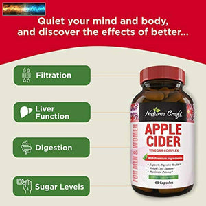 Potent Apple Cider Vinegar Capsules – ACV Pills Nutritional Supplements for Di