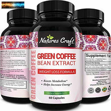 將圖片載入圖庫檢視器 Pure Green Coffee Bean Extract - Green Coffee Extract Caffeine Pills 50% Chlorog
