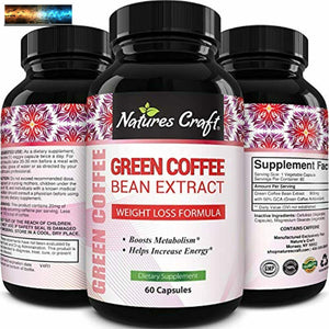 Pure Green Coffee Bean Extract - Green Coffee Extract Caffeine Pills 50% Chlorog