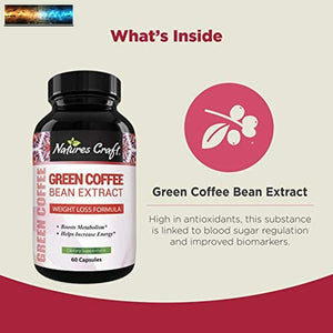 Pure Green Coffee Bean Extract - Green Coffee Extract Caffeine Pills 50% Chlorog