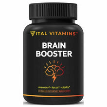 Load image into Gallery viewer, Vital Vitamins Brain Booster Nootropics Enhance Focus Memory Clarity 30 Caps
