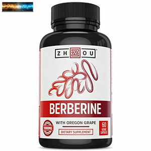 Zhou Nutrition Berberine with Oregon Grape for Healthy Fat Metabolism & Ketone S