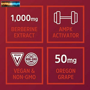 Zhou Nutrition Berberine with Oregon Grape for Healthy Fat Metabolism & Ketone S
