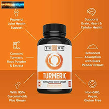 이미지를 갤러리 뷰어에 로드 , ZHOU Turmeric Curcumin and Ginger with Bioperine 1800 mg | Extra Strength Antiox
