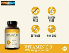 Load image into Gallery viewer, NatureWise Vitamin D3 5000iu (125 mcg) 1 Year Supply for Healthy Muscle Function
