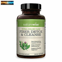 Carica l&#39;immagine nel visualizzatore di Gallery, NatureWise Total Colon Care Fiber Cleanse with Safe Herbal Laxatives, Prebiotics
