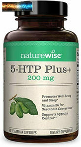 NatureWise 5-HTP Max Potency 200mg Mood Support, Natural Sleep Aid Promotes a No