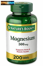Load image into Gallery viewer, Magnesium by Nature’s Bounty, 500mg Magnesium Tablets for Bone &amp; Muscle Health
