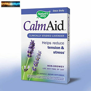 Nature's Way CalmAid, Non-drowsy clinically Studied Lavender, Easy-to-Swallow, G