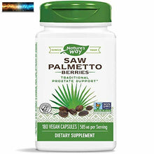 Load image into Gallery viewer, Nature&#39;s Way Saw Palmetto Berries; 585 mg; Non-GMO Project Verified; TRU-ID Cert
