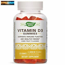 Load image into Gallery viewer, Nature’s Way Vitamin D3, Immune Support, 2000 IU (50 mcg) per Serving, Fruit F
