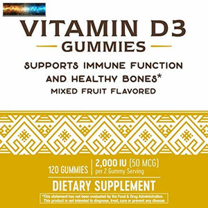 Nature’s Way Vitamin D3, Immune Support, 2000 IU (50 mcg) per Serving, Fruit F