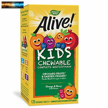 Cargar imagen en el visor de la galería, Nature&#39;s Way Alive! Children&#39;s Premium Chewable Multivitamin, Gluten Free, 120 C
