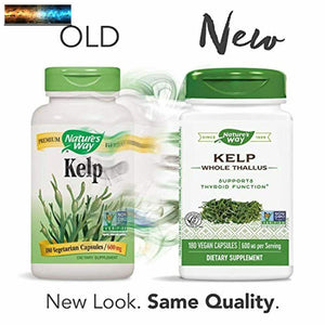 Nature's Way Kelp 600 mg Non-GMO Project Verified Gluten Free Vegetarian; 180 Co