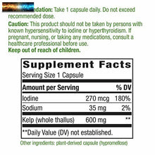 Load image into Gallery viewer, Nature&#39;s Way Kelp 600 mg Non-GMO Project Verified Gluten Free Vegetarian; 180 Co
